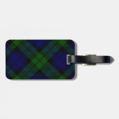 Black Watch Tartan Blue Green Pset Bagagelabel (Achterkant horizontaal)