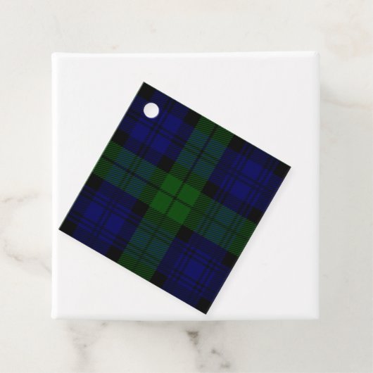 Black Watch Tartan Blue Green Pset Bedankjes Labels (In situ)