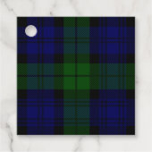 Black Watch Tartan Blue Green Pset Bedankjes Labels (Voorkant)