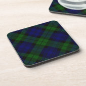Black Watch Tartan Blue Green Pset Bier Onderzetter (Linkerzijde)