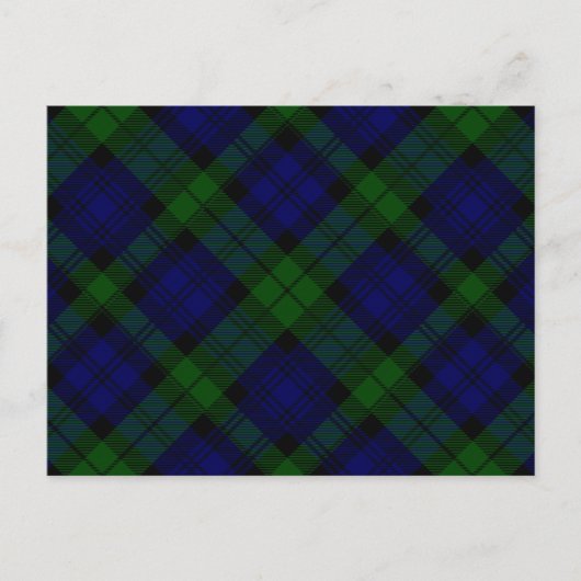 Black Watch Tartan Blue Green Pset Briefkaart (Voorkant)