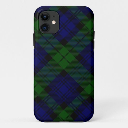 Black Watch Tartan Blue Green Pset Case-Mate iPhone Case (Achterkant)
