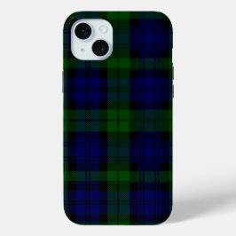 Black Watch Tartan Blue Green Pset iPhone 15 Mini Hoesje