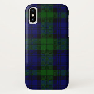 Black Watch Tartan Blue Green Pset iPhone X Hoesje