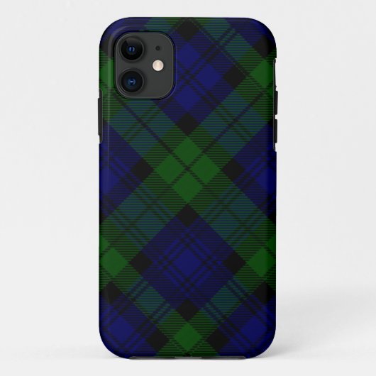 Black Watch Tartan Blue Green Pset Case-Mate iPhone Case (Achterkant)