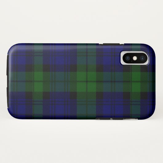 Black Watch Tartan Blue Green Pset Case-Mate iPhone Case (Achterkant (horizontaal))