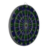 Black Watch Tartan Blue Green Pset Dartbord (Voorkant Links)