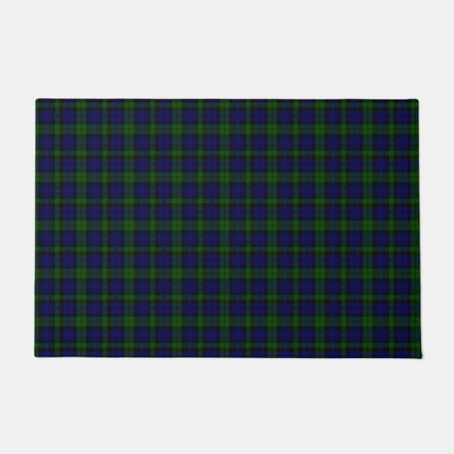 Black Watch Tartan Blue Green Pset Deurmat (Voorkant)
