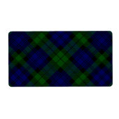 Black Watch Tartan Blue Green Pset Etiket (Voorkant)