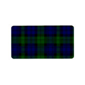 Black Watch Tartan Blue Green Pset Etiket (Voorkant)