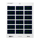 Black Watch Tartan Blue Green Pset Etiket (Full Sheet)