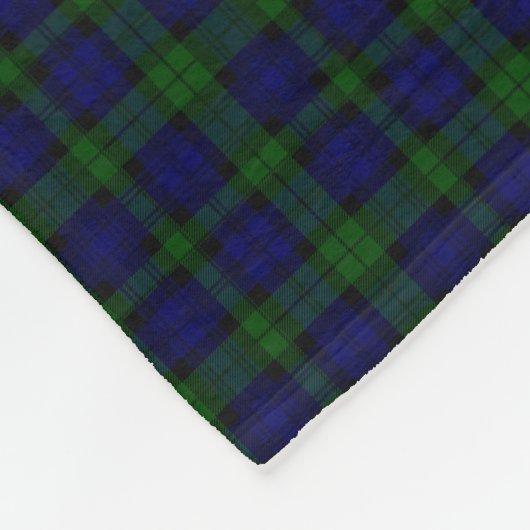 Black Watch Tartan Blue Green Pset Fleece Deken (Hoek)