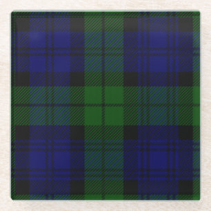 Black Watch Tartan Blue Green Pset Glazen Onderzetter