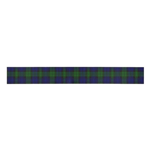 Black Watch Tartan Blue Green Pset Grosgrain Lint (Voorkant)