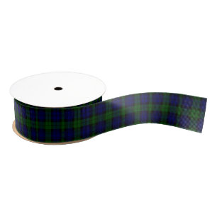 Black Watch Tartan Blue Green Pset Grosgrain Lint