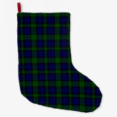 Black Watch Tartan Blue Green Pset Grote Kerstsok (Voorkant)