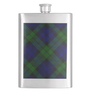 Black Watch Tartan Blue Green Pset Heupfles
