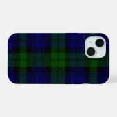 Black Watch Tartan Blue Green Pset iPhone 15 Case (Achterkant horizontaal)