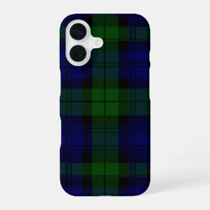 Black Watch Tartan Blue Green Pset iPhone 16 Hoesje