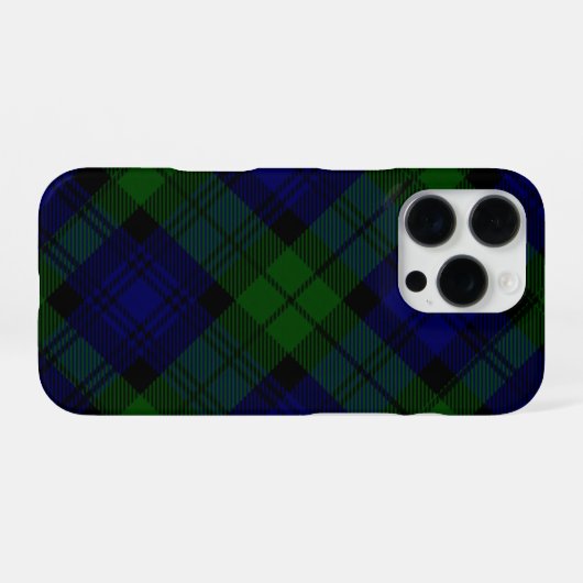 Black Watch Tartan Blue Green Pset iPhone Hoesje (Achterkant horizontaal)