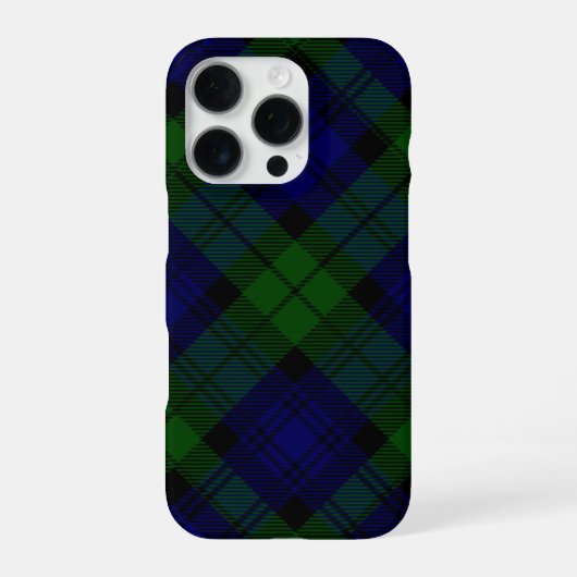 Black Watch Tartan Blue Green Pset iPhone Hoesje (Achterkant)