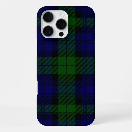 Black Watch Tartan Blue Green Pset iPhone Hoesje (Achterkant)