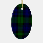 Black Watch Tartan Blue Green Pset Keramisch Ornament (Rechts)