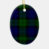 Black Watch Tartan Blue Green Pset Keramisch Ornament (Achterkant)