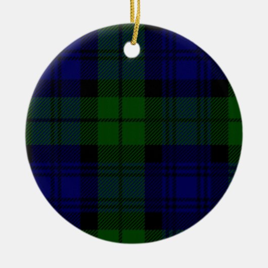 Black Watch Tartan Blue Green Pset Keramisch Ornament (Voorkant)
