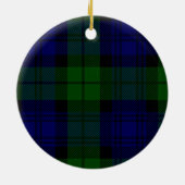 Black Watch Tartan Blue Green Pset Keramisch Ornament (Achterkant)