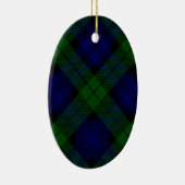 Black Watch Tartan Blue Green Pset Keramisch Ornament (Rechts)