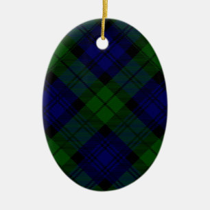 Black Watch Tartan Blue Green Pset Keramisch Ornament