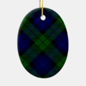 Black Watch Tartan Blue Green Pset Keramisch Ornament (Achterkant)