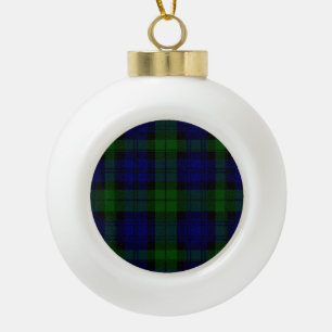 Black Watch Tartan Blue Green Pset Keramische Bal Ornament