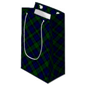 Black Watch Tartan Blue Green Pset Klein Cadeauzakje (Voorkant Gekanteld)
