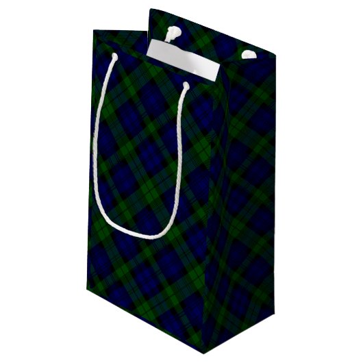 Black Watch Tartan Blue Green Pset Klein Cadeauzakje (Achterkant Gekanteld)
