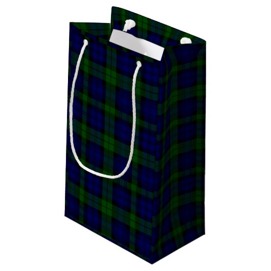 Black Watch Tartan Blue Green Pset Klein Cadeauzakje (Achterkant Gekanteld)
