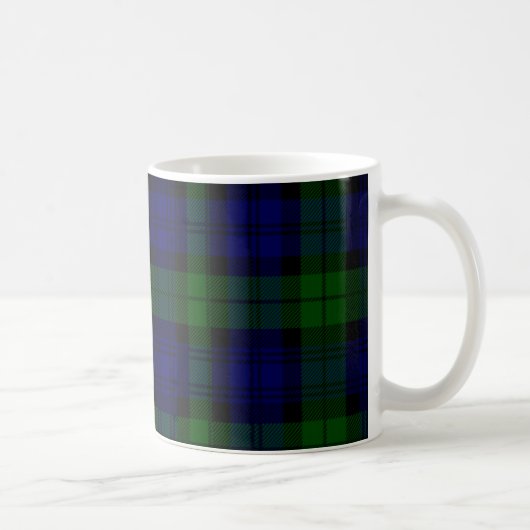 Black Watch Tartan Blue Green Pset Koffiemok (Rechts)
