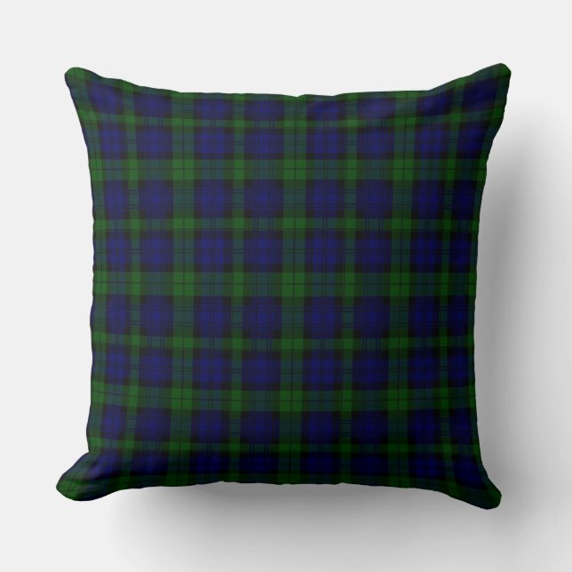Black Watch Tartan Blue Green Pset Kussen (Voorkant)
