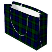 Black Watch Tartan Blue Green Pset Large Cadeautasje (Achterkant Gekanteld)
