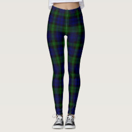 Black Watch Tartan Blue Green Pset Leggings