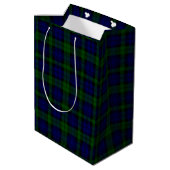 Black Watch Tartan Blue Green Pset Medium Cadeauzakje (Achterkant Gekanteld)