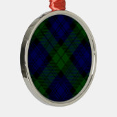 Black Watch Tartan Blue Green Pset Metalen Ornament (Rechts)