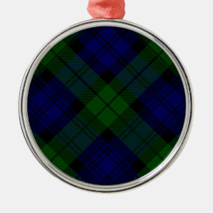 Black Watch Tartan Blue Green Pset Metalen Ornament