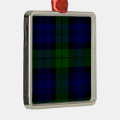 Black Watch Tartan Blue Green Pset Metalen Ornament (Rechts)