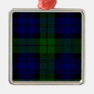 Black Watch Tartan Blue Green Pset Metalen Ornament