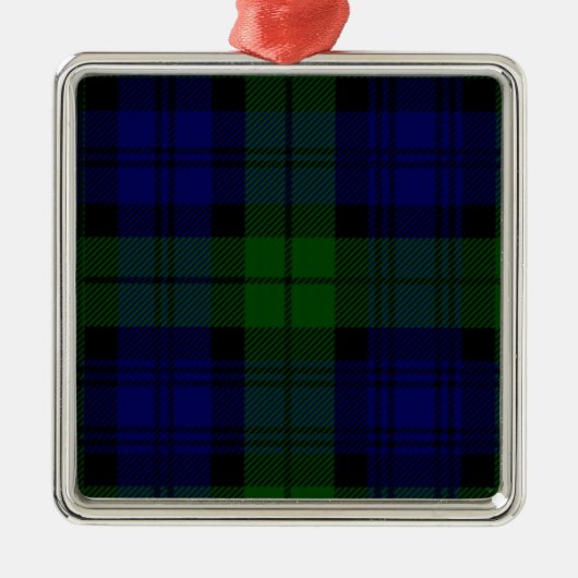 Black Watch Tartan Blue Green Pset Metalen Ornament (Voorkant)