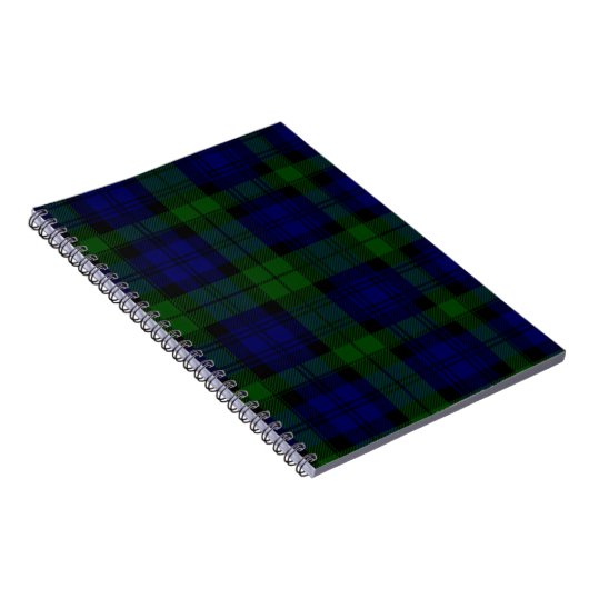 Black Watch Tartan Blue Green Pset Notitieboek (Rechterzijde)