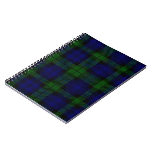 Black Watch Tartan Blue Green Pset Notitieboek (Linkerzijde)
