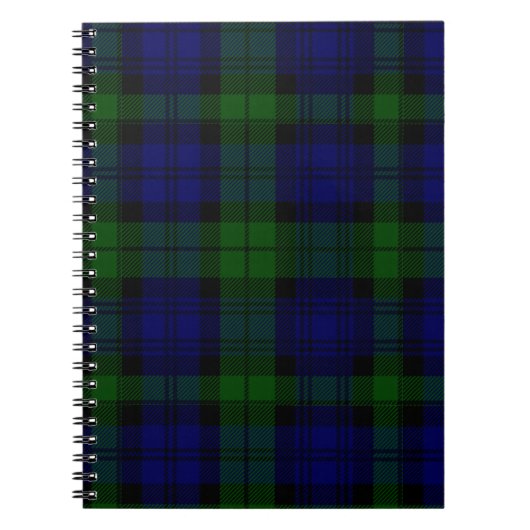 Black Watch Tartan Blue Green Pset Notitieboek (Voorkant)